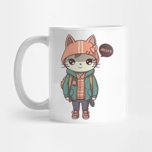 A cute kitty wearing street fashion Mug